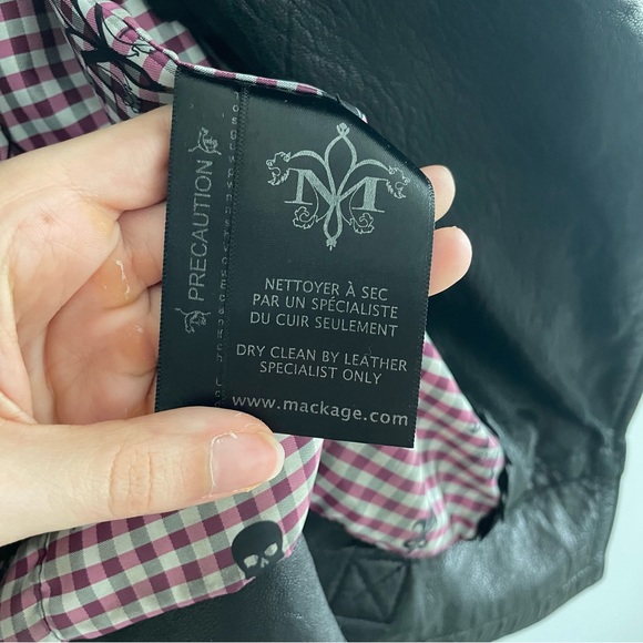 Mackage Black Leather Kenya Moto Style Jacket Size XS - Picture 5 of 10